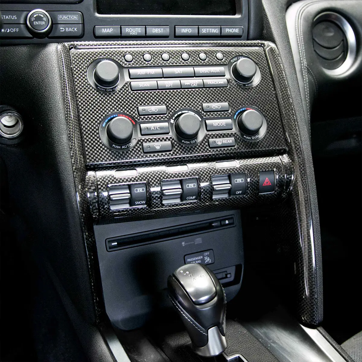 custom carbon fiber interior center control trim set with cnc